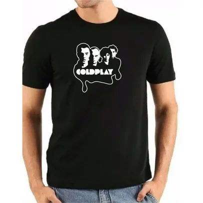 Camiseta COLDPLAY Preta Manga Curta