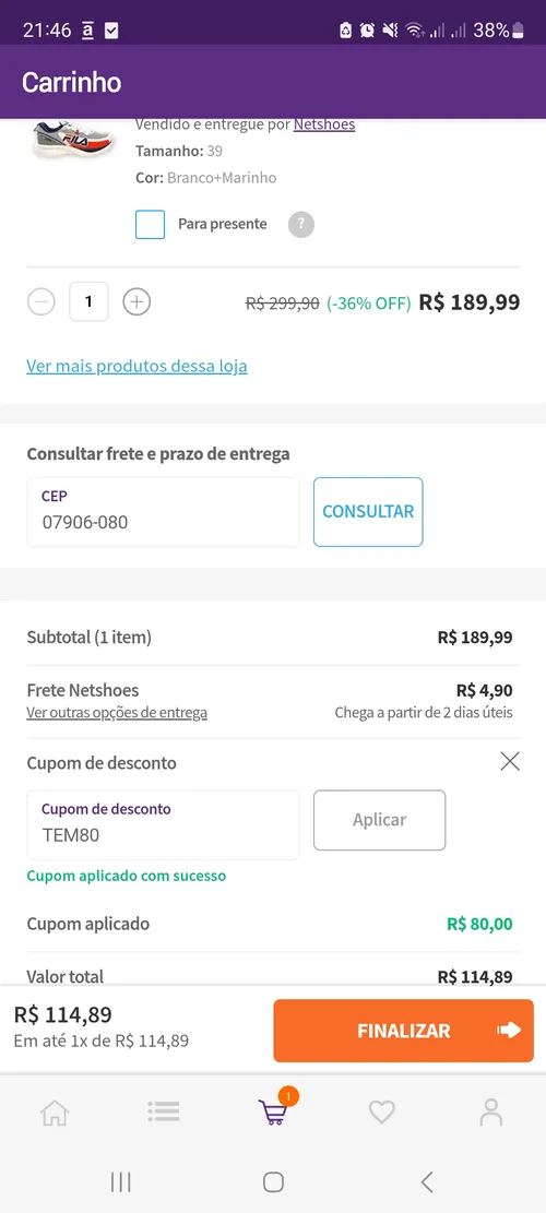 Imagem na descrição da promoção