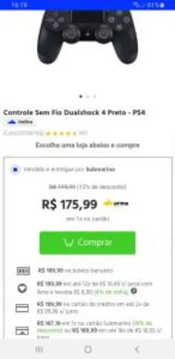 Controle Sem Fio Dualshock 4 Preto - PS4 | R$176