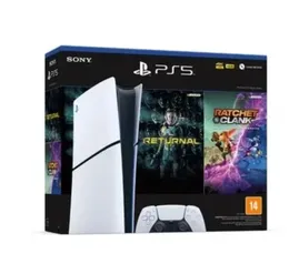 Console PlayStation 5 Slim Sony, SSD 1TB, Edição Digital, Com Controle Sem Fio DualSense, Branco + 2 Jogos Digitais - 1000038914