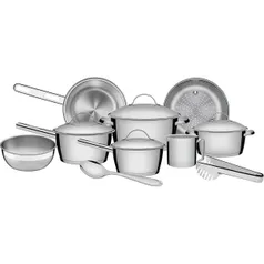 Conjunto de Panelas Tramontina Allegra Aço Inox 10 Peças  por R$342