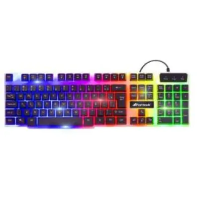 Teclado Gamer Multimídia Chromatic Gk-710 Preto com Led Colorido Fortrek