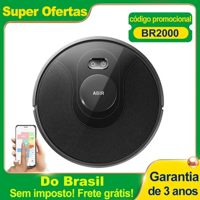 [BR] Robô Aspirador ABIR X8 com Navegação Inteligente, Esterilização UV, Desinfecção com Esfregão Úmido, Compatível com Alexa e Google Home