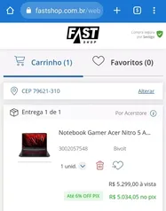 Acer Nitro 5 i7 11g 17" RTX3050