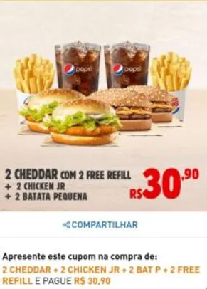 Burguer King - 2 Combos + 2 Chicken Jr