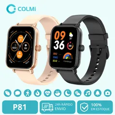 (Kit 5 unidadades - R$163)Smartwatch COLMI P81 Ultra , Unissex, Chamadas por Voz, Tela 1.9