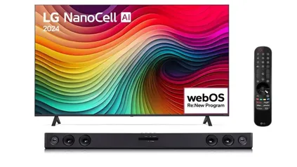 Soundbar +Smart TV 4K 50 LG NanoCell 50NANO80T Processador α5 Ger7 AI Hub de Esportes 