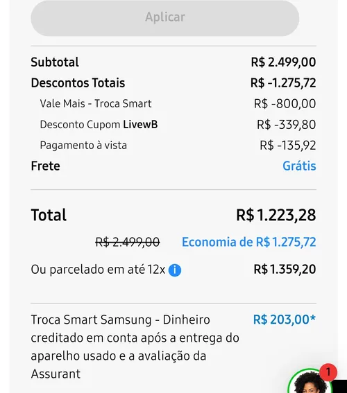 Imagem na descrição da promoção