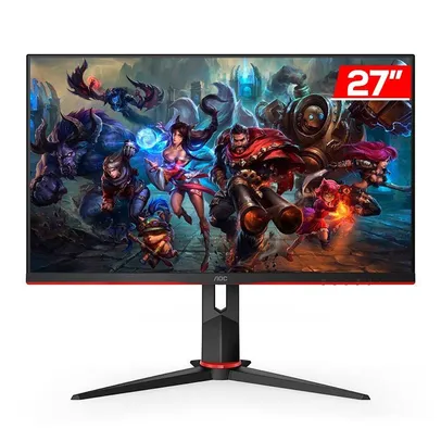 Monitor Gamer AOC Hero  27" IPS 144Hz 1ms FHD G-Sync VGA/HDMI/DP, 27G2/BK