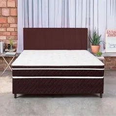 [Ame R$585] Cama Box Colchão Casal Pillow Top Mola Ensacada e Espuma Selada Confort - R$1170