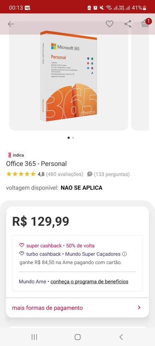 Imagem na descrição da promoção