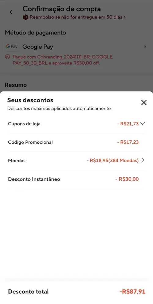 Imagem na descrição da promoção