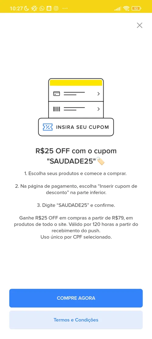 Imagem na descrição da promoção