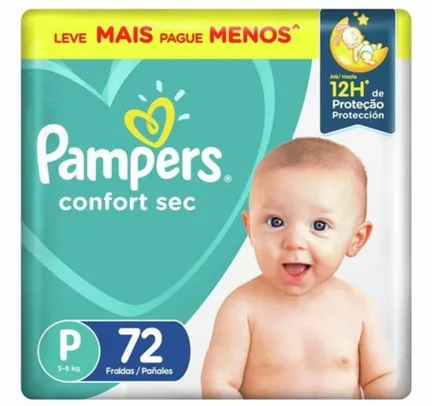 Fralda Pampers Confort Sec Super P 72 