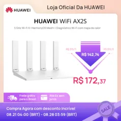 Roteador HUAWEI WS7000, AX2S,Wi-Fi 6, 2.4G&5GHz, 4 Amplificadores, Rede Mesh, Diagnóstico de Wi-Fi com mapa de calor Network