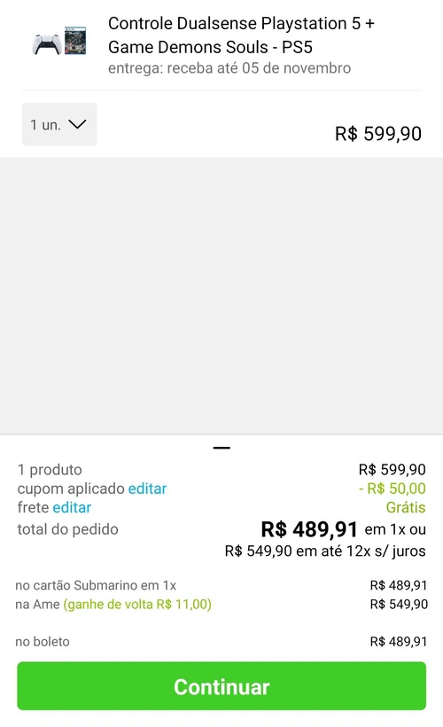 Imagem na descrição da promoção