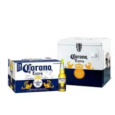 [R$ 99,50 AME] Kit Corona Extra 355ml (24 Unidades) + Cooler Corona 15l | R$180