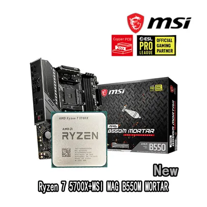 Processador AMD Ryzen 7 5700x + Placa-Mãe MSI MAG B550M Soquete AM4