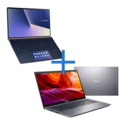 Notebook ASUS Zenbook UX434FAC-A6340T Azul Escuro + Notebook ASUS X509JA-BR423T Cinza Escuro R$8099