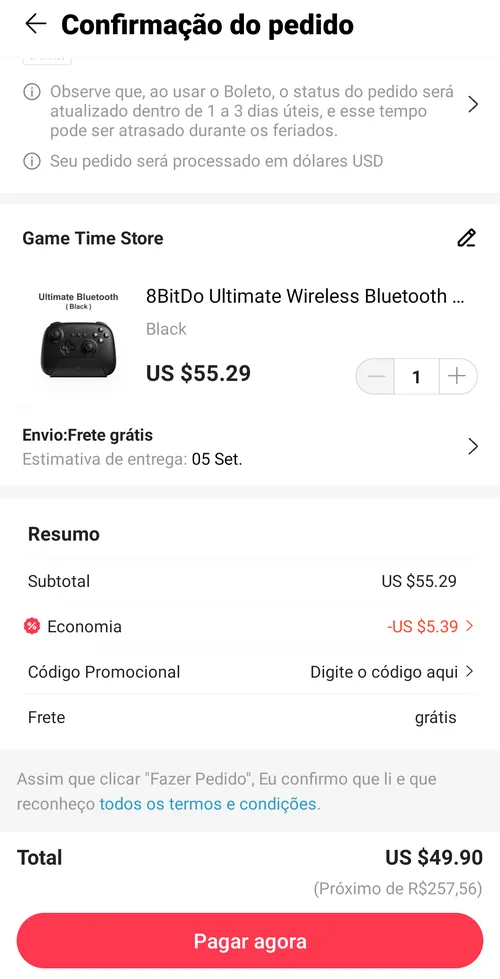 Imagem na descrição da promoção