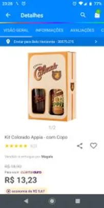 Cliente ouro -Kit Colorado Appia - com Copo - R$13