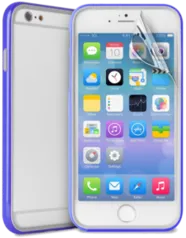 Bumper Flexível Para iPhone 6 Plus Com Película Protetora Azul - Puro  por R$ 2