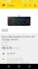 Teclado Razer Blackwidow Chroma V2 Orange Switch | R$679