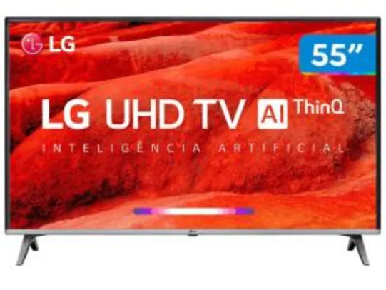 Smart TV 4K LED 55" LG 55UM7520PSB Wi-Fi HDR - Inteligência Artificial 4 HDMI 2 USB - R$2.490
