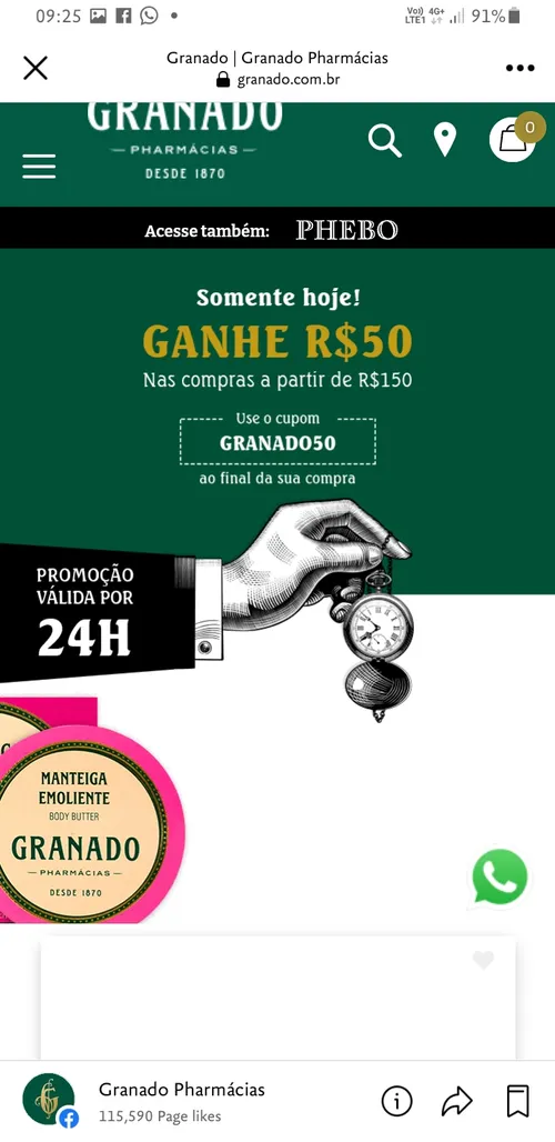 Imagem na descrição da promoção