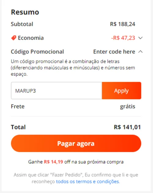 Imagem na descrição da promoção