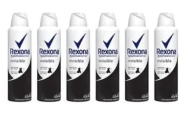 Kit 6 Desodorantes Rexona Women Aerosol Antitranspirante Invisible Feminino 150ml - Incolor - R$54