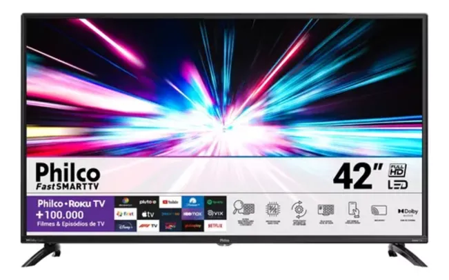 Smart Tv Led 42'' Fhd Roku Tv Ptv42g6fr2cpf Philco Bivolt