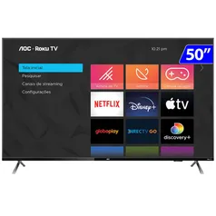 Smart TV aoc Roku LED 50 Polegadas 4K uhd Wi-Fi 50U6125/78G