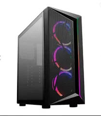 Gabinete Gamer Cooler Master CP 510, ARGB, Mid-Tower, Lateral de Vidro, Com 3 Fans, Preto, CP510-KGNN-S02