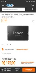 [BOLETO] SSD Lexar NS100, 256GB, SATA, Leitura 520MB/s - LNS100-256RBNA