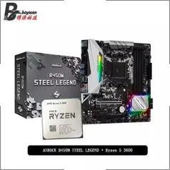 Placa mãe amd ryzen 5 3600 r5 3600 cpu + asrock b450m