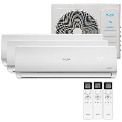 Foto do produto Ar Condicionado Tri-Split Elgin 27000 Btus 3x12000 Inverter Quente e Frio 220V MTQE27C2CB