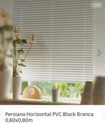 Persiana Horizontal PVC Block Branca 0,60x0,80m
