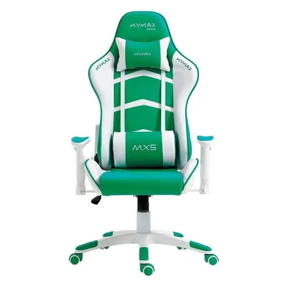 Foto do produto Cadeira Gamer Mx5 Giratória Branco e Verde - Mymax