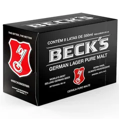 Cerveja Becks Puro Malte Lata 350ml Pack - 8 Unidades