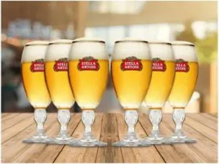 Jogo de Taças para Cerveja de Vidro 6 Peças - 250ml Ambev Stella Artois