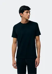 Camiseta Básica Masculina Manga Curta Em Malha H+ - Preto