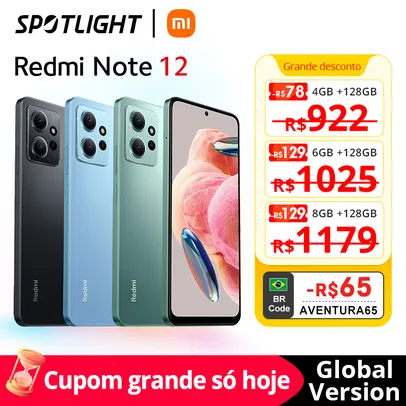 Versão Global Xiaomi Redmi Note 12 Smartphone 120Hz 33W 5000mah