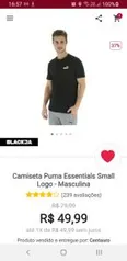 Camiseta Puma Essentials Small Logo - Masculina - R$37