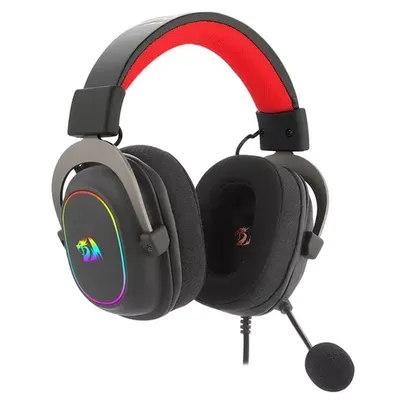 Headset Gamer Redragon Zeus X, Chroma Mk.II, RGB, Surround 7.1, USB, Drivers 53MM, Preto/Vermelho - H510-RGB