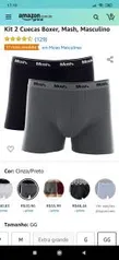 [PRIME] Kit 2 Cuecas Boxer, Mash, Masculino | R$ 21