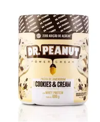 Pasta de Amendoim Sabor Cookies & Cream com Whey Protein 600g - Dr. Peanut - Dr Peanut