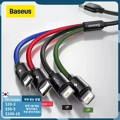 Baseus 3 in 1 USB Cabo Tipo C Charger Micro USB