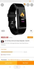 ID115 Plus 0.96 inch Smart Bracelet - BLACK 2 por R$ 23