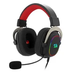 Headset Gamer Redragon Zeus X, Chroma Mk.II, RGB, Surround 7.1, USB, Preto/Vermelho - H